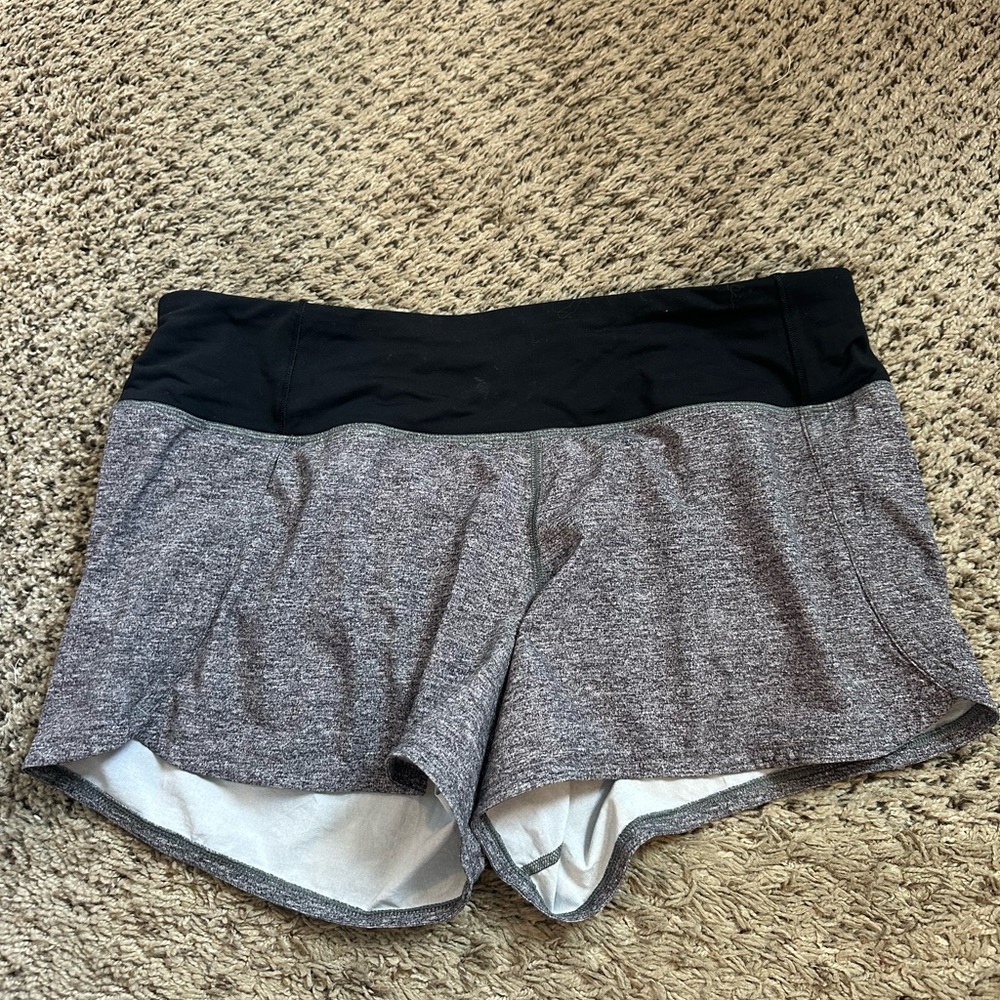 Lululemon Athletica Gray and Black Athletic Shorts